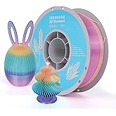 TECSONAR Silk Rainbow PLA 3D Printer Filament, 1KG Spool(2.2lbs) 1.75mm PLA Fast Color Change 3D Printing Material, Multicolor PLA,Gradient Filament for Most FDM 3D Printers,Ice Cream Color