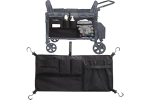 QAZWQAZ Stroller Wagon Cargo Net for WONDERFOLD Wagon Accessories (Compatible with All W-Series Models), Foldable Mesh Cargo Nets Organizer Bag with Sorting Pockets for Large Storage Space