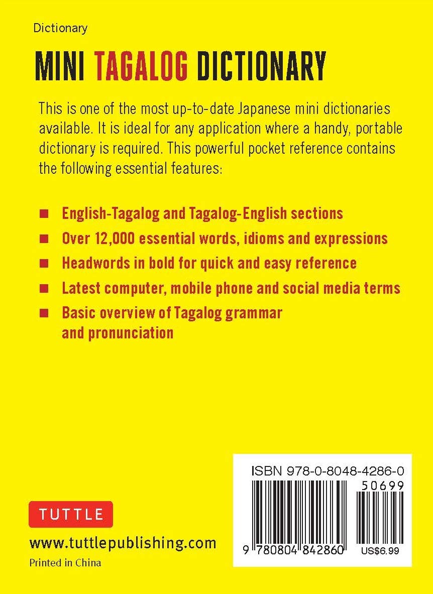 Amazon Com Mini Tagalog Dictionary Tagalog English English Tagalog Dictionary Tuttle Mini Dictionary 9780804842860 Domingo Nenita Pambid Books