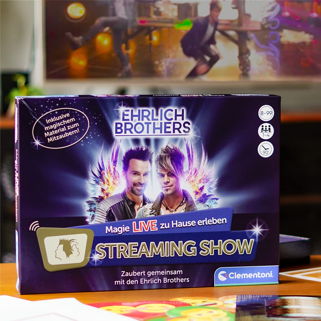 Clementoni Ehrlich Brothers Streaming Show - Live-Zaubershow für Zuhause inkl. Zubehör zum Mitzaubern, für Zauberer ab 8 Jahren 59272 4
