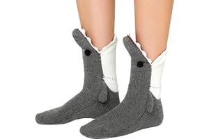 Banyaa Novelty Animal Socks Shark Socks Biting Leg Women Men, Knit Cute Floor Crazy Funny Warm