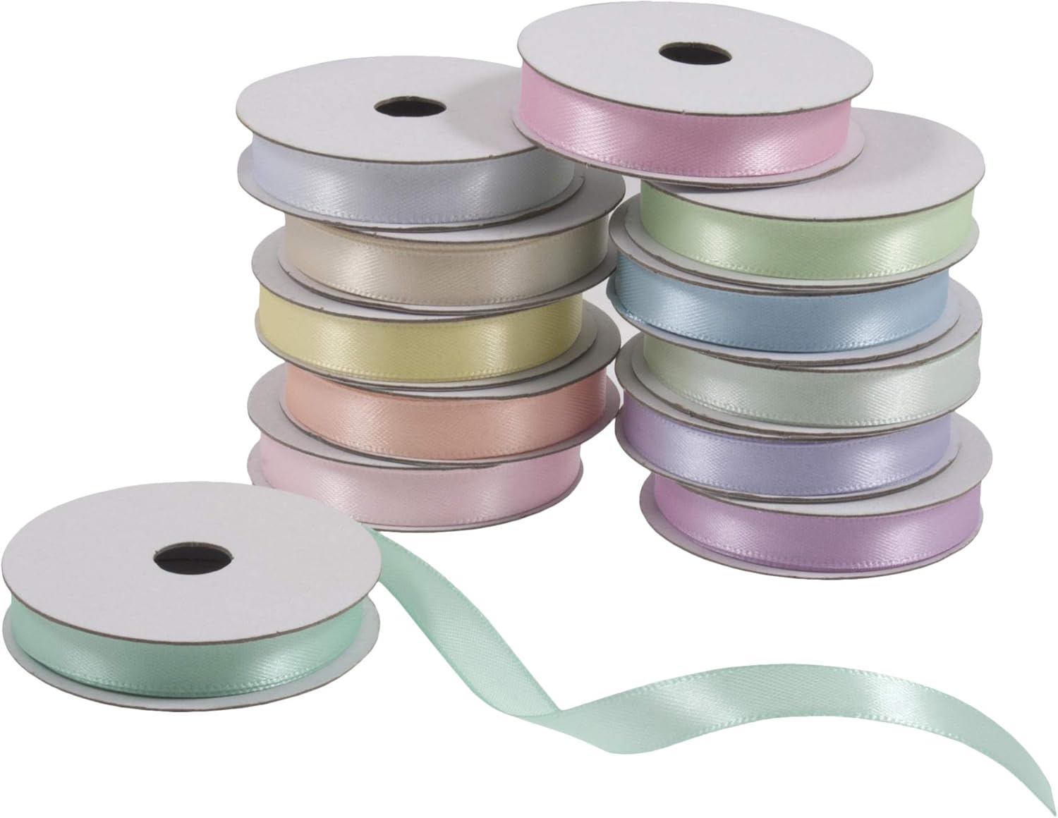 Trimits Premium Satin Ribbon Bundle, 12 Reels 10mm x 2m, Luxurious Craft Ribbon for Gift Wrapping DIY Projects, and Decor - Image 3