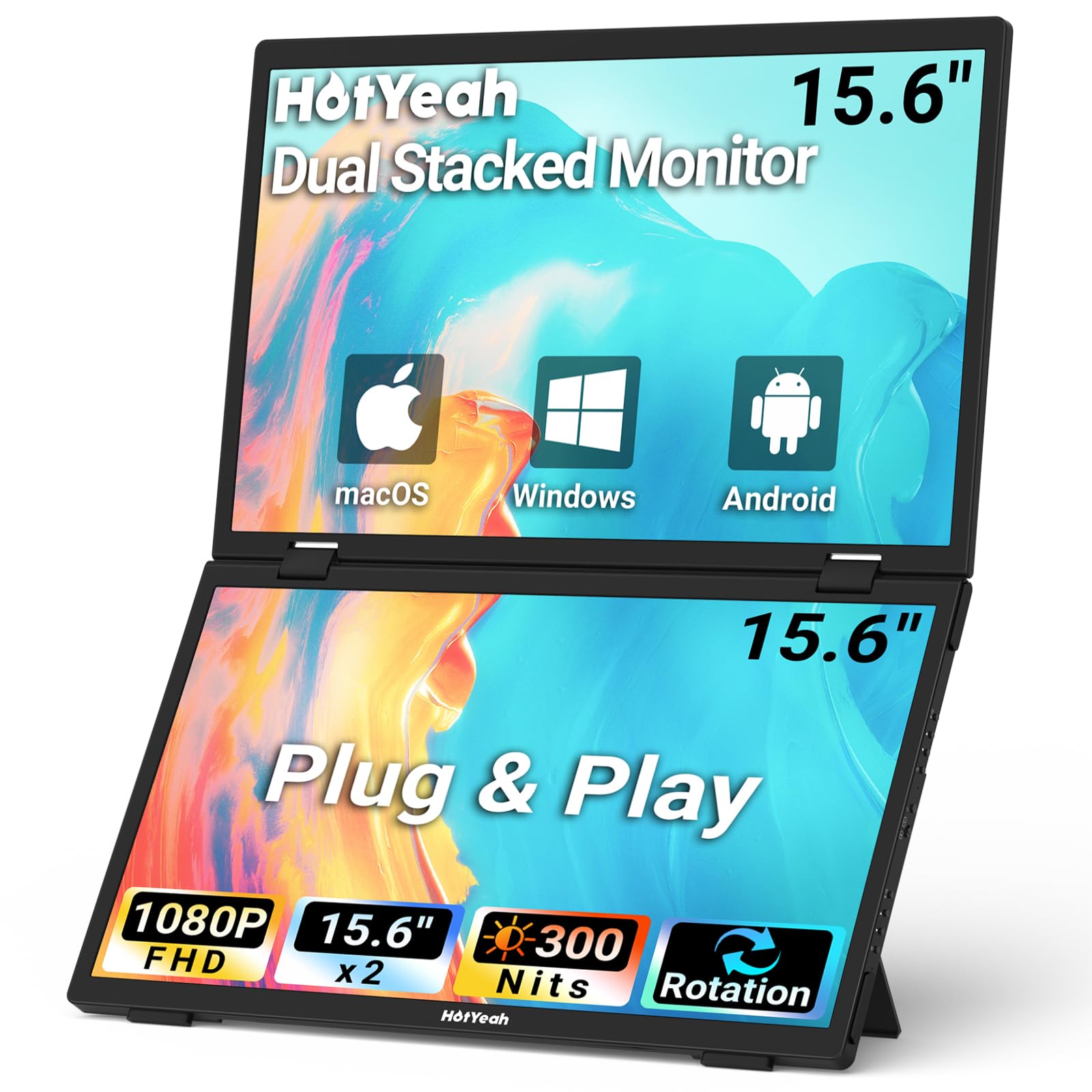 HotYeah Triple Laptop Screen Extender, 15.6'' Dual