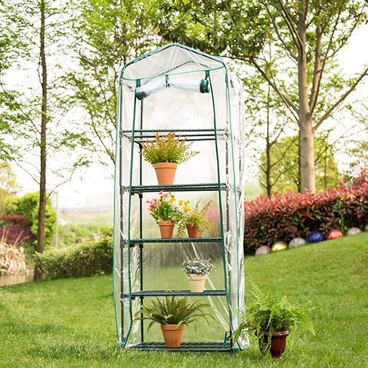 Glitzhome 5 Tier Mini Greenhouse, Portable Plant Garden