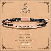 Roe Dolph God Is In Control Bracelet Inspirational Bracelets for Women Christian Faith Bracelets Adjustable Braided Tube Motivational Birthday Jewelry Inspirational Gifts for Women Trendy 2026