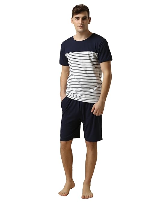 Suntasty Herren Zweiteiliger Schlafanzug kurz Shorty Pyjama