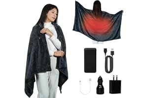 MIMYTH Cordless Heated Blanket, Cozy Portable Heated Blanket Battery Operated w/Hoodie, 3 Temp, 20000 mAh, Camping Wearable Heating Blanket for Car, Heated Throw Cordless