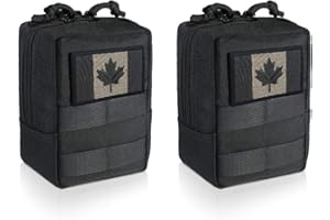 WYNEX 2 Pack Molle Pouches, Tactical EDC Utility Pouch Compact Water-Resistant, Organize Small Gear Gadget for Military Backp