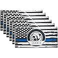 6pcs Thin Blue line Flag Car Sticker Decal, Police Support American Flag Bumper Stickers for Cars Trucks Window Laptop, Bandera de policía la línea Azul para carro
