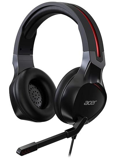 Acer Nitro Wired Gaming Headset (Over-The-Head/Adjustable Headband/Noise Cancellation/Omni-Directional Mic/Black)