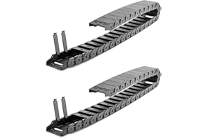 QWORK R28 Semi Enclosed Type Cable Drag Chain Wire Carrier, 2 Pack High Toughness Plastic Chain 1M/3.28 Ft Length, 18mm x 50mm (Inner H x Inner W)
