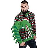 Men`s Ugly Christmas Sweater Unisex Women`s Funny Novelty Santa Pullover for Party Tree-rex Wrecker Small