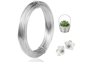 XIANG BAI QUAN 18 Gauge Craft Wire, 99 Feet 1mm Floral Wire Bendable Wire for Jewelry Making, Garden, Sculpting, Floral & Wreath Crafts, Silver Aluminum
