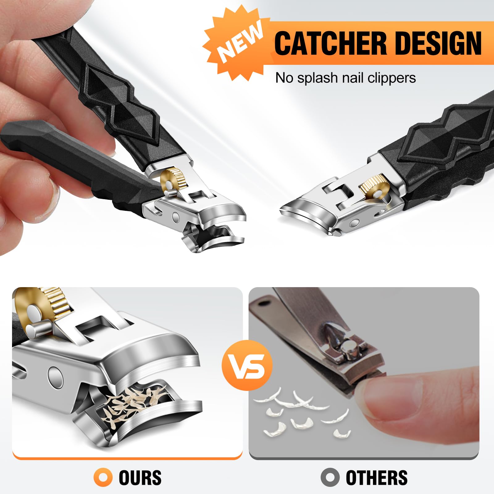 Nagelknipser für dicke Nägel Nagelschneider, Ultra Wide Jaw Opening Nagelknipser für Fingernagel und Fußnägel, Scharf Nagelknipser für Eingewachsene Zehennägel mit langem Griff, 4 Pcs 4