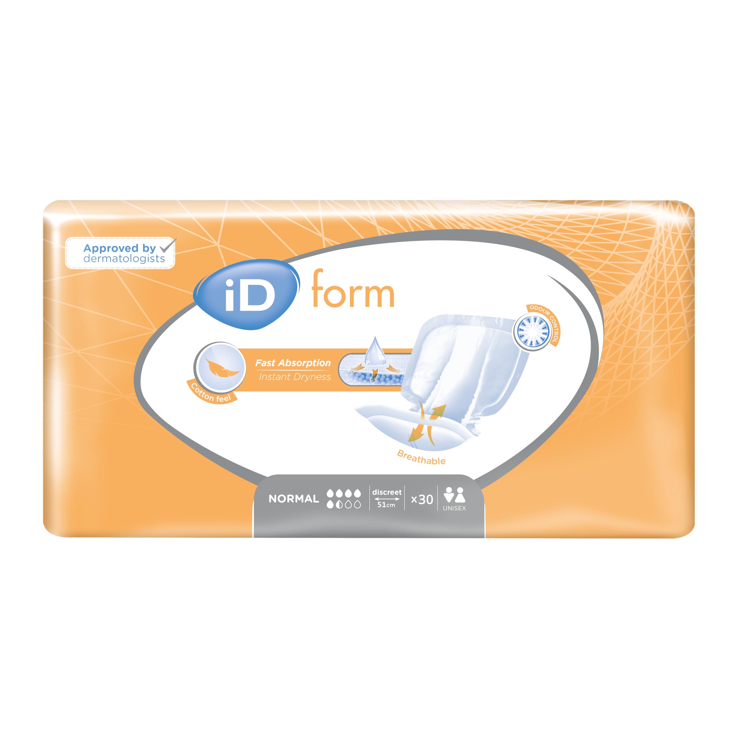 ID Sensitive Form Shaped Incontinence Pads (Anti Leak Cuffs) - Normal (30)