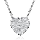 IMOLOVE Moissanite Heart Necklace for Women, Sterling Silver Pendant Necklace, Hypoallergenic Heart Pendant Jewelry Gift