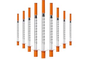 GODCREAT U-100 1mL Syringe with 29G 1/2" (12.7MM) Needle, 1cc 29 Gauge Disposable Individual Sterile Packaged, 25 Pcs/Box