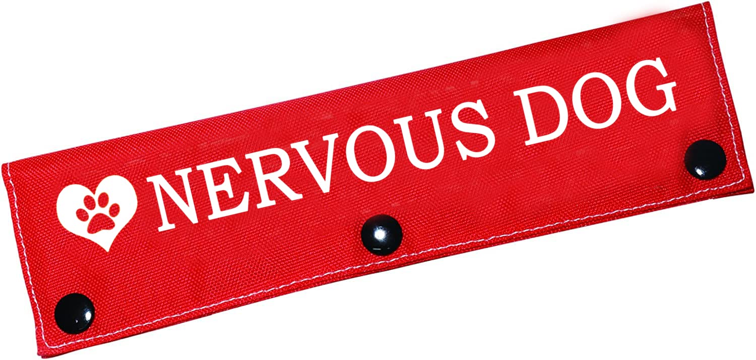 LEVLO Funny Dog Leash Sleeve Nervous Dog Wrap Pet Accessory Cat Puppy Alert Hanging ID Patch Tag Birthday Gift