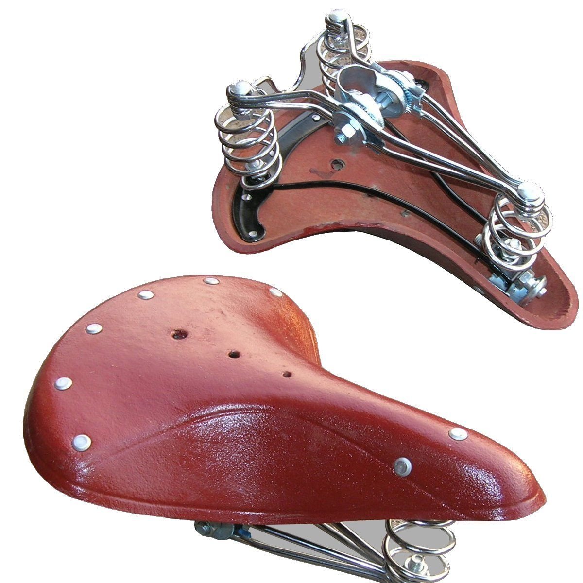 VINTAGE CLASSIC BROWN MOCK LEATHER BICYCLE BIKE CYCLING SADDLE SEAT COMFORT