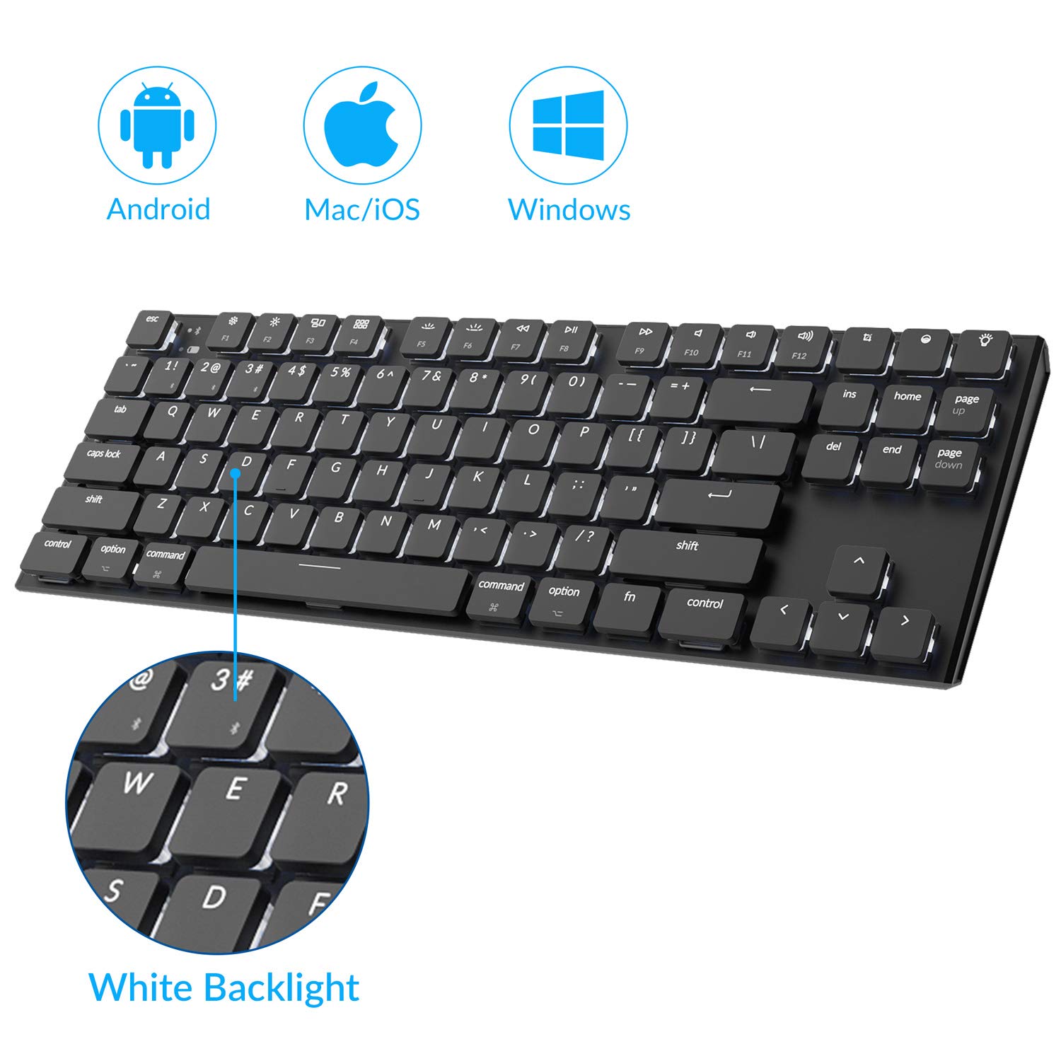 Keychron K1 Wireless Bluetooth Mechanical Keyboards,Low Profile Gaming