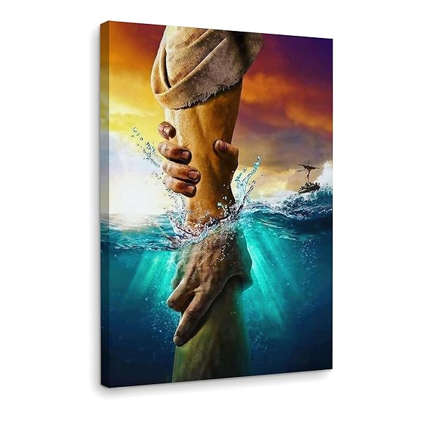 FRAMED JESUS CHRIST CANVAS WALL ART THE HAND...