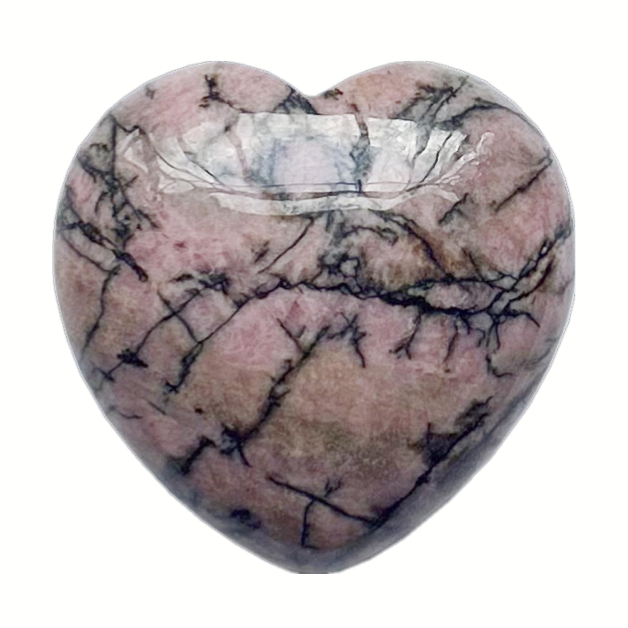 Bacatgem 1 Pcs Natural Rhodonite Palm Worry Carved