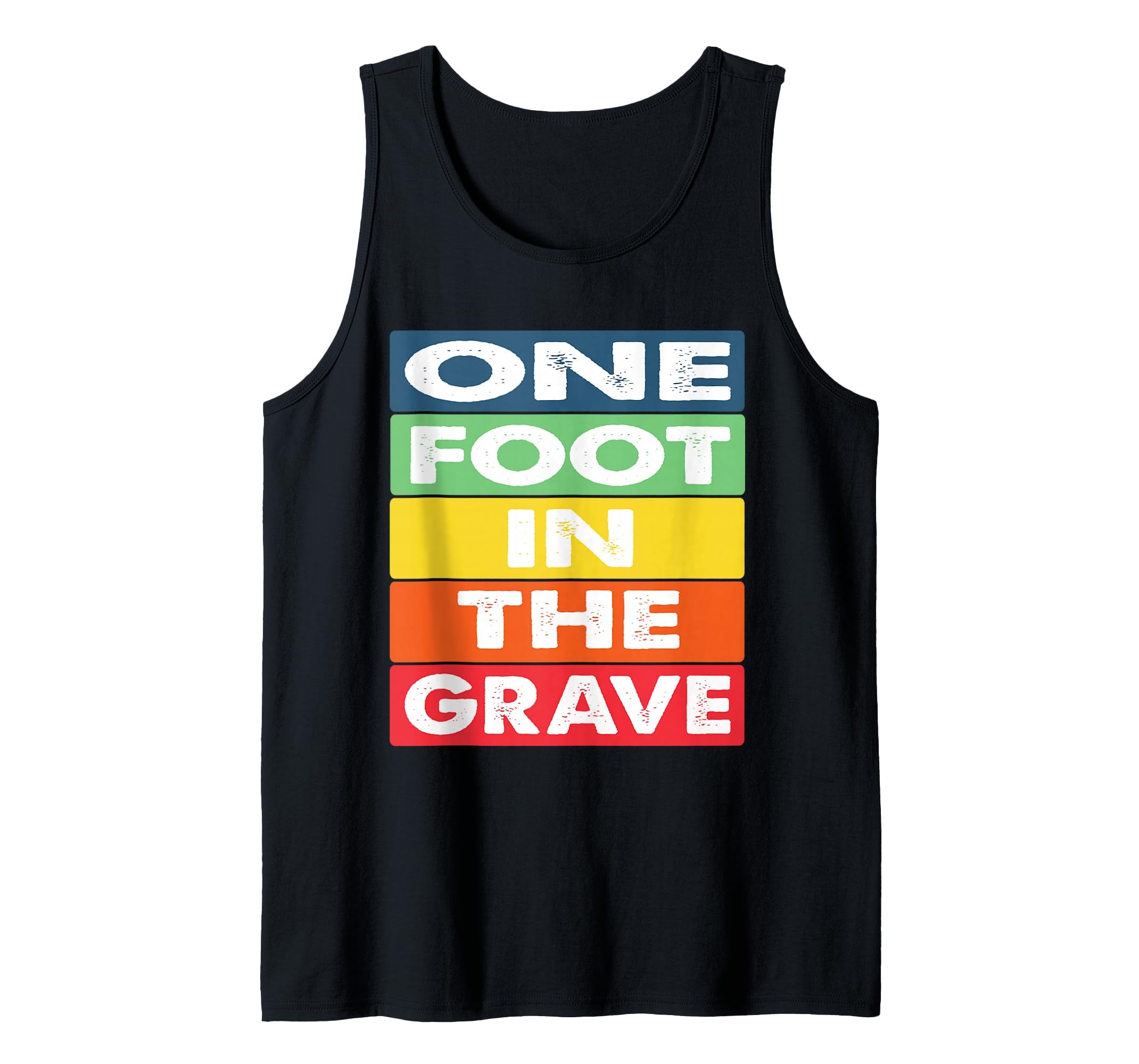 One Foot in The Grave Amputee Wheelchair Design for Amputee Tank Top, Men, Black, Large