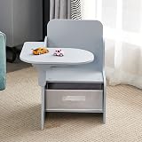 Rainbow Tree Kids Table and Chairs Set 2 in 1 with Storage Grey view 4