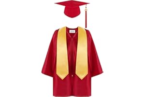 Aneco Preschool Kindergarten Graduation Gown Cap Set with 2024 Tassel and Graduation Sash for Child Size