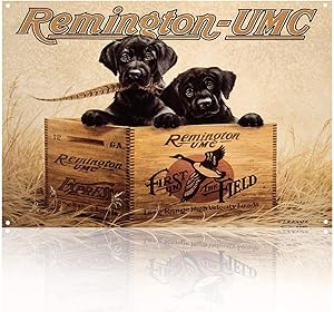 ddfg Remington-Umc Tin Signs Gun Vintage Metal Bar Home Decor Dog Sign 8X12Inch