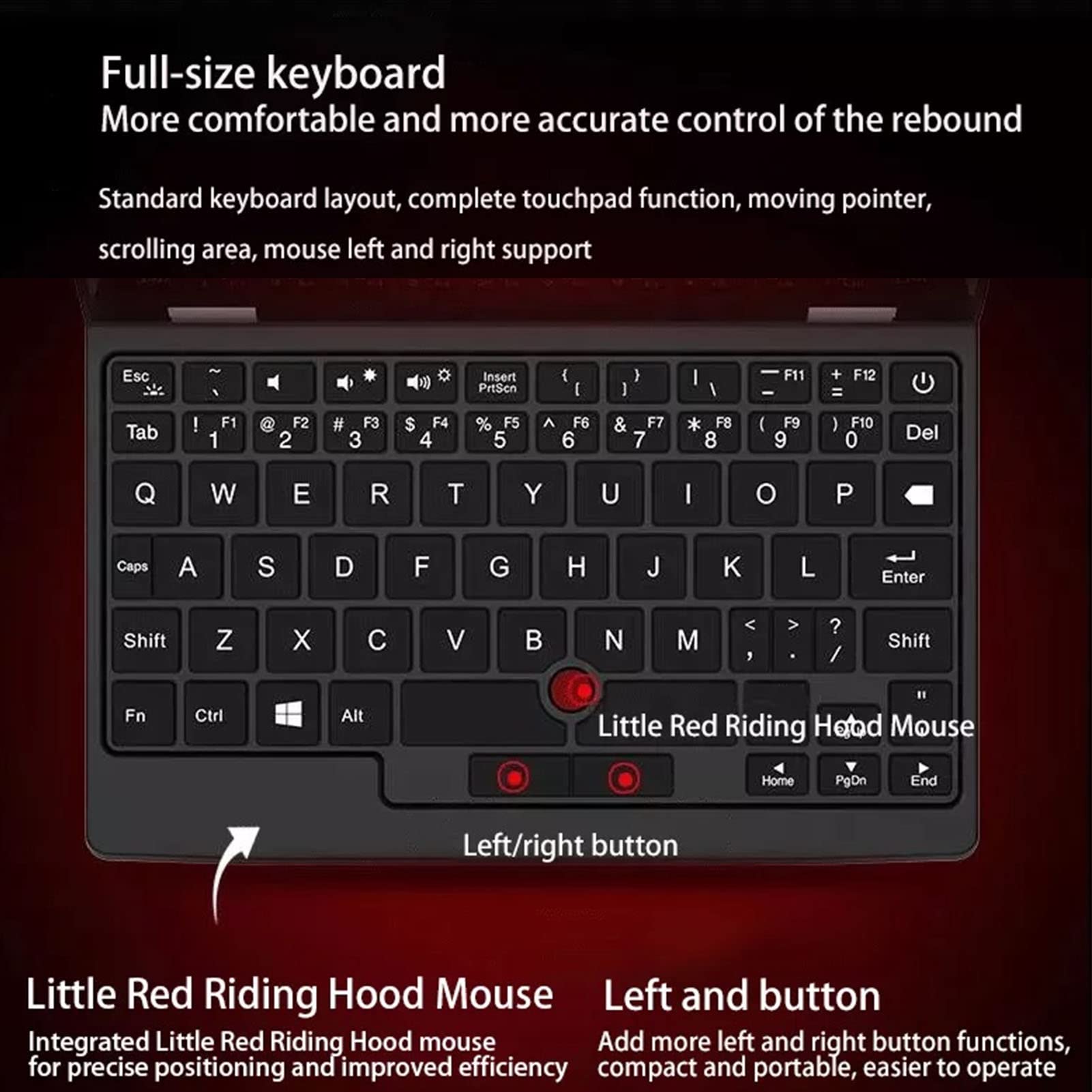 Mini Portable Laptop | Mini Computer Notebook with 7 Inch | 12GB & J4105 CPU | 2.4G/5G Band | Full Size Keyboard | Support 10, 11 (12G+128G)