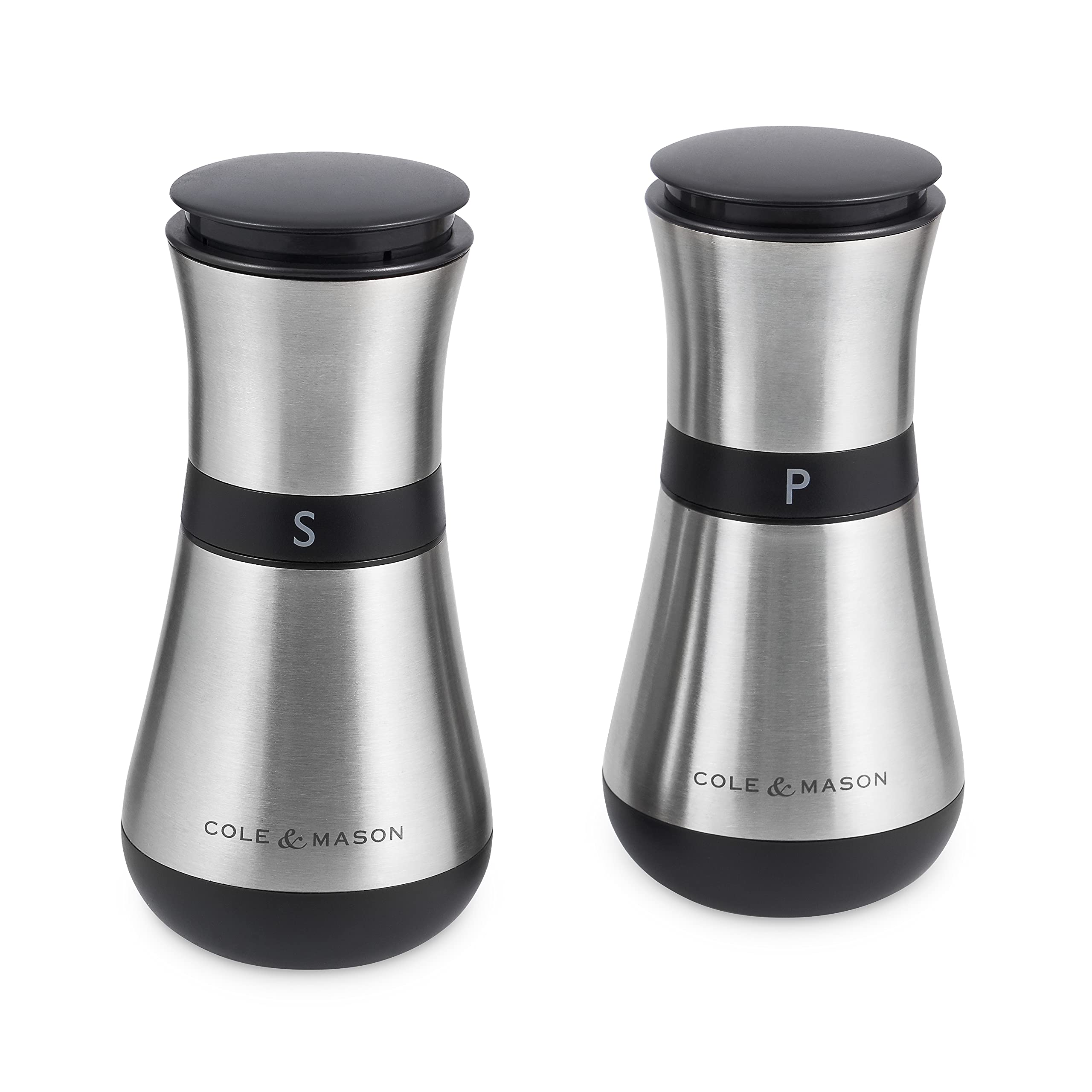 Cole & Mason H321916 Henley Salt and Pepper Mills, Precision+ Inverta, Stainless Steel, 135 mm, Gift Set, Includes 2 x Salt and Pepper Grinders
