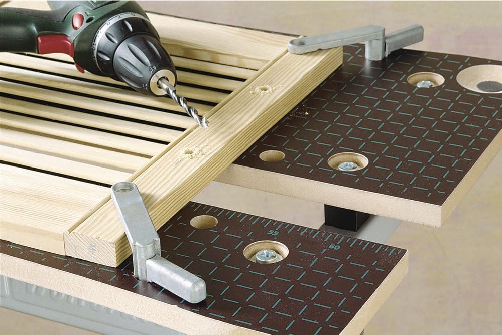 wolfcraft 2 Quick Clamps I 6176000 I for Quickly Fastening workpieces on All Tables with 20 mm Holes, Silver - Image 3