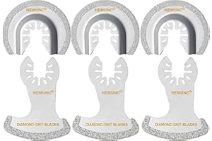 HEMUNC 6Pcs Diamond Oscillating Tool Blades, Multi Tool Mortar Cutting Saw Blades Precise for Grout Removal and Soft Tile Cut