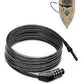 NDakte Bike Lock, Extra Long Straight Cable Lock (6FT, 12FT, 18FT, 22FT, 27ft) with Resettable Combination, Unique Narrow Designed for Kayaks, Scooters, Paddle Boards and Outdoor Gear
