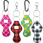 KUKEANVO Keychain Holder for Chapstick Lipstick Lip Gloss Cute Lip Balm Keychain Holder with Clip