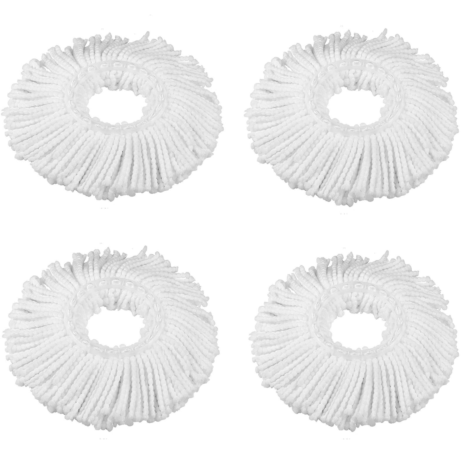 4 Pack 360° Spin Magic Mop Refills Universal Microfiber Heads for Standard Rotating Mop Systems Home Office Commercial Use