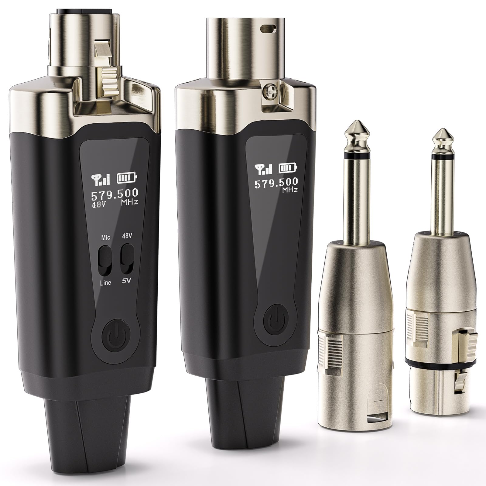 Photo 1 of Facmogu UHF Wireless XLR Transmitter and Receiver w/ 48V Phantom Power, 16 Channel Wireless Mic Adapter for Condenser/Dynamic Mic, Rechargeable XLR Adapte for Guitar Audio Mixer PA System, 164ft Range