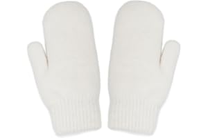 FGSS Winter Warm Mittens for Women Men - Soft Faux Rabbit Fur Mittens Elastic Cuff Fashionable Stretchy Knit Gloves Cold Weather