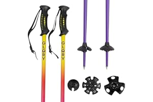 GLORY SKI POLES Ski Poles for Adults by Glory Poles - Ultra Durable Downhill 6 Series Aluminum Shaft Ski Poles for Men and Women - Snow Skiing Gear for All Mountain, Free Style Skiing