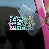 If You See Me Hit The Curb Mind Your Business Car Decal Funny, Hologram Sticker, Sarcastic Window Mirror Stickers, Vinyl Waterproof 6 Inches Bumper Decal Gifts for Mom Dad Friend