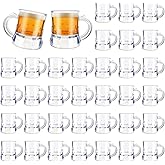 ZZYFGH Mini Beer Mugs, 1 Oz Clear Plastic Shot Glasses Beer Mug with Handles for Party (36 Pieces)