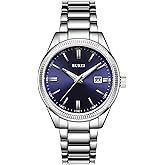 BUREI Mens Watches Fashion Stainless Steel Quartz Watches for Men,Waterproof Luxury Dress Design, Gifts for Men