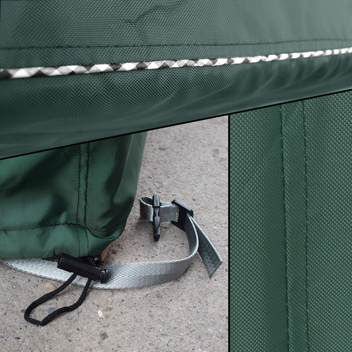 Deck Box Covers,Storage Box Cover with Straps and Handles,Patio Deck Box Cover fit for Deck Boxes(Dark green，52‘’）: Home Improvement