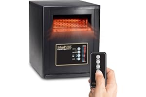 EdenPURE Classic CopperPLUS Infrared Heater — 1500 W Energy-Efficient Zone Heater for Large Rooms up to 1000 sq ft — Quiet Operation, Cool-Touch Safety, Portable Comfort for Home, Bedroom or Office