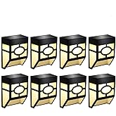 Greluna Solar Wall Lights Outdoor, 2 Modes Solar Led Waterproof Lighting for Deck, Fence, Patio, Front Door, Stair, Landscape, Yard and Driveway Path,Warm White/Color Changing,Pack of 8