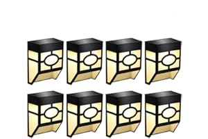 Greluna Solar Wall Lights Outdoor, 2 Modes Solar Led Waterproof Lighting for Deck, Fence, Patio, Front Door, Stair, Landscape, Yard and Driveway Path,Warm White/Color Changing,Pack of 8