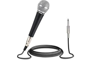 Pyle Microphone, Dynamic Cardioid, XLR Cable Included, Unidirectional, Rugged Construction, Built-in Pop Filter, Perfect for Stage & Studio, High Gain, Ultra-Wide Frequency Response, 15ft Cable
