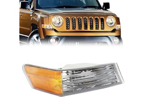 CNYGO Front Turn Signal Light Cover Compatible with Jeep Patriot 2007 2008 2009 2010 2011 2013 2014 2015 2016 2017 Automotive Signal Light Assemblies Cover, Marker Corner Light Lamp Lens（Right Passenger）