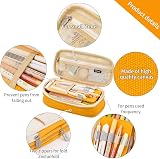 EASTHILL Big Capacity Pencil Case Linen Cotton Yellow 9x20 cm view 3